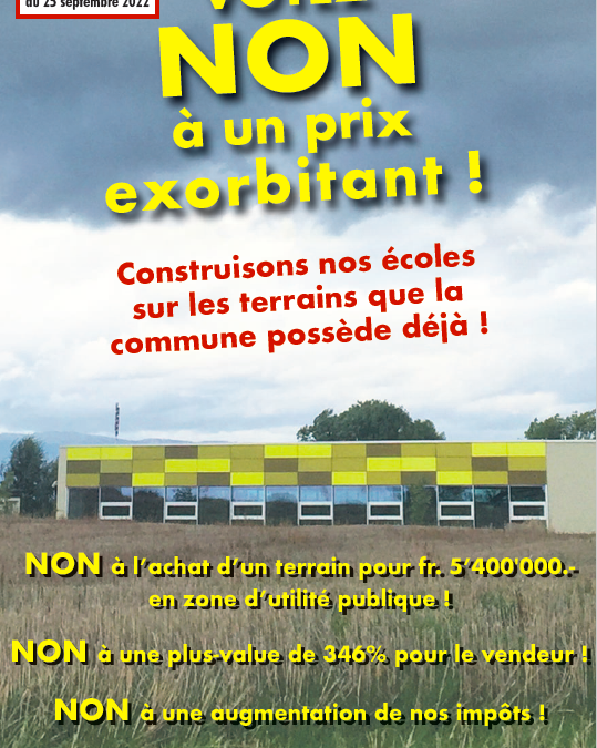 Romanel-sur-Lausanne: non à des terrains à un prix exorbitant!